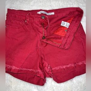 Red Denim Shorts